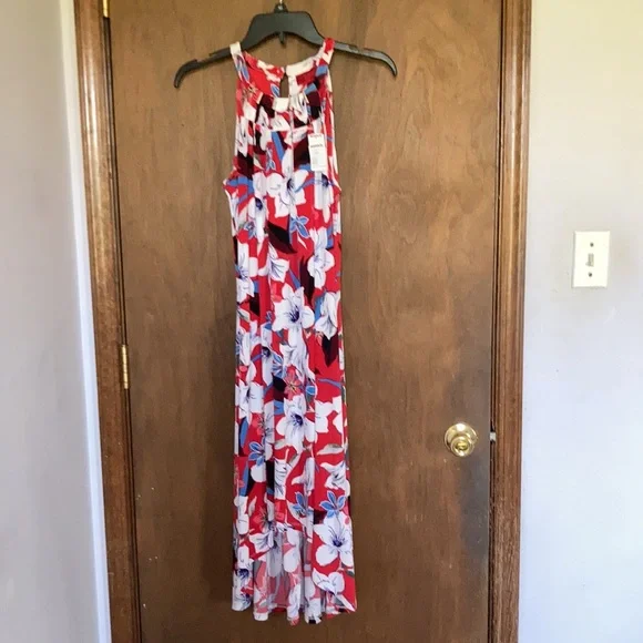 Jennifer Lopez dress floral print high low cut out detail sleeveless XS - Picture 15 of 16